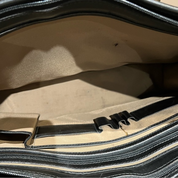 HARTMANN  Lombardo Black Belting Leather Briefcase Messenger Bag AMERICAN Made - Picture 6 of 11